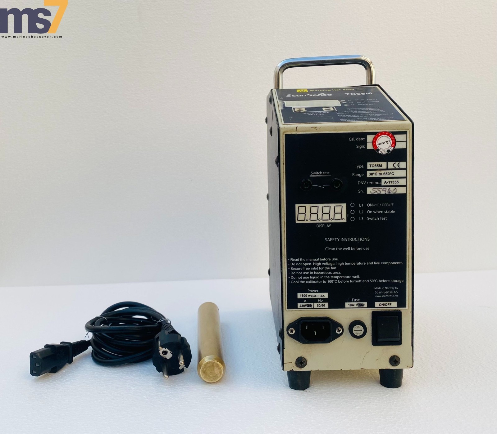 SCAN SENSE TC65M DRY BLOCK TEMPERATURE CALIBRATOR AMBIENT TO 650'C 230V