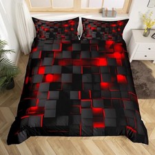 Red and Black Bedding Duvet Cover Set King Size King No Comforter Multi 26