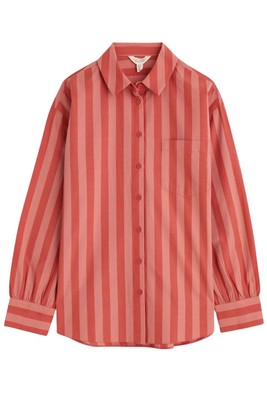 Seasalt Pink Striped Cotton Shirt Long Sleeve