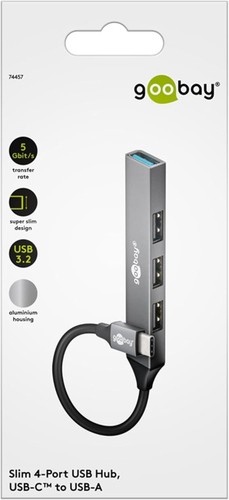 Slim 4-Port USB-Hub, USB-C™ auf USB-A, 5 Gbit/s - 74457 - 第 9/9 張圖片