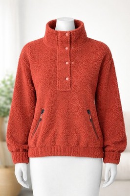 Vital Life Sport Sherpa Pullover Women 2XL Half Snap Fleece Pockets NWT