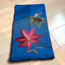 Japanischer Kimono Retro Nagoya Obi Gürtel Herbst Blätter Stickerei Taisho