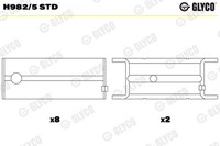 Glyco H982/5 STD Kurbelwellenlager FüR Bedford,Cadillac,Caterham,Chevrolet,Chevr