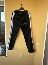 Palm Angels Track Sweatpants Black & White Men Straight Leg Size S