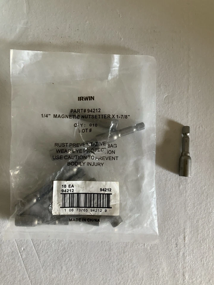 LOT OF 10 PCS Irwin 1/4" Hex Shank Magnetic Power Nut Driver Bit Sets, 1/4 Inch - Image 4 of 4