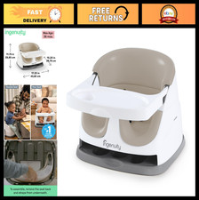 Baby Base 2-in-1 Booster Feeding and Floor Seat with Self-Storing Tray