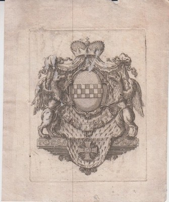 Exlibris Auguste-Marie-Raymond d'ARENBERG, Graf von LA MARCK (1753-1833).