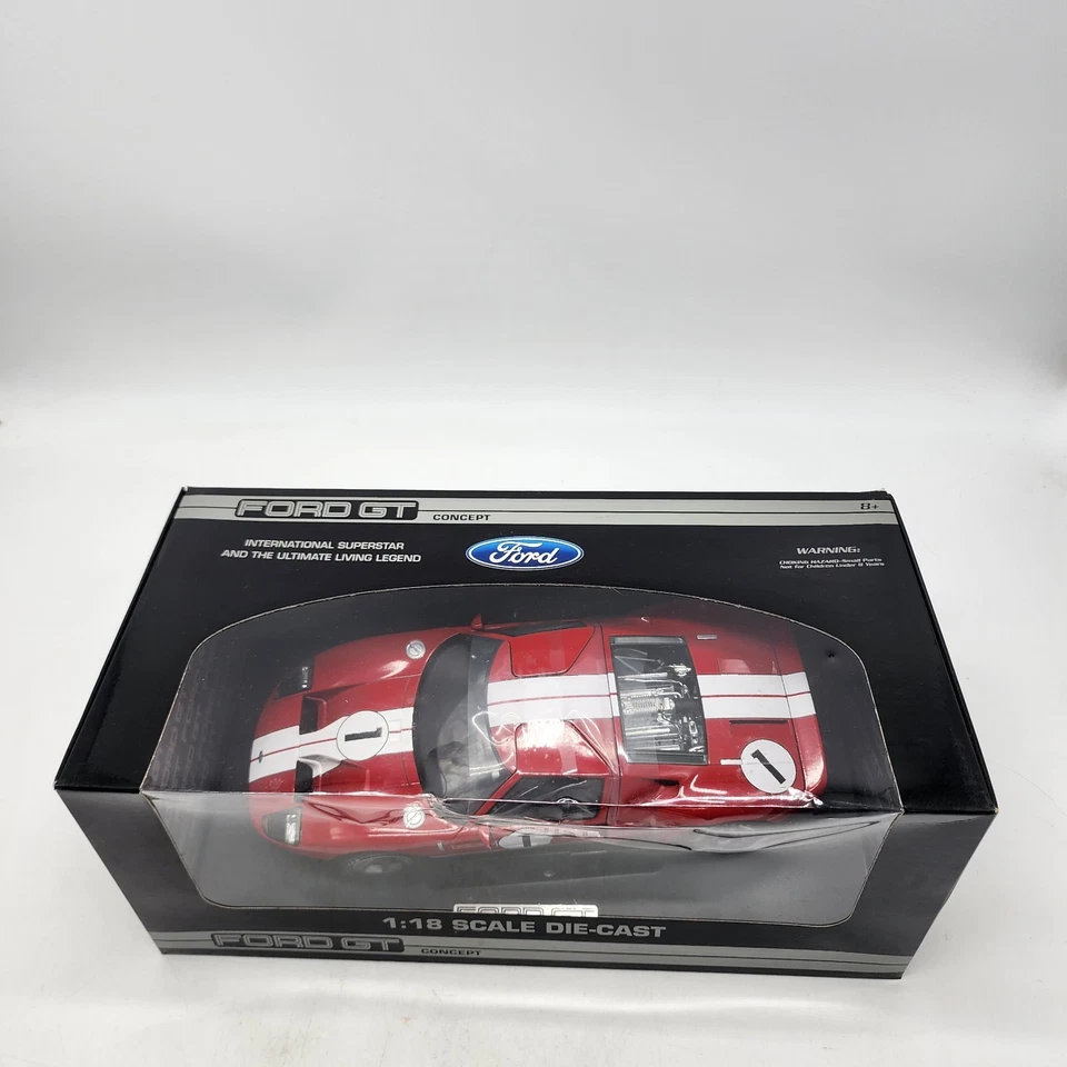 BeanStalk Group Ford GT Concept Car #1 Red/White 1:18 Diecast *READ DESCRIPTION* - Image 2 of 4