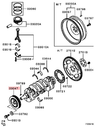 Crankshaft Pulley for Mitsubishi OUTLANDER CW5W MK2 2.4 - Picture 2 of 7
