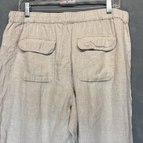 C&C California 100% Linen Joggers Size XL Tan Pull-On Pants Pockets Drawstring - Picture 5 of 6