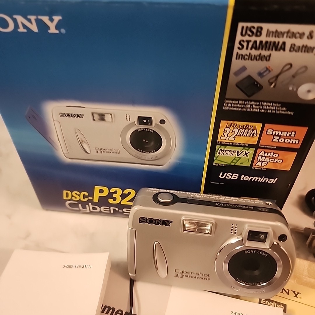 Sony Cyber-shot DSC-P32 3.2MP Digital Camera - Silver for sale