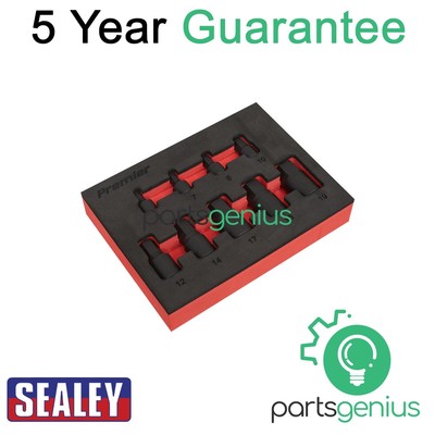 Sealey Premier Low Profile Hex Impact Steckschlüssel-Bit-Set 1/4'' & 3/8'' Vierkant 9-teilig