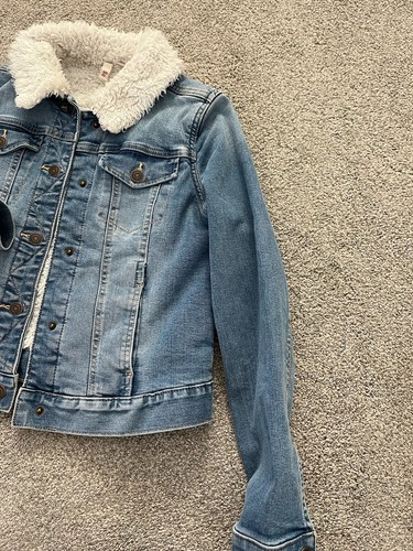 CUTE GIRLS / JUNIORS LIGHT BLUE JEAN JACKET W. FULL LINING - SZ XL (14/16) - Picture 3 of 5