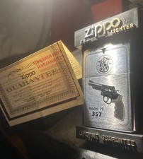 Zippo lighter🌗SMITH & WESSON model 19 (.357)Unfired Unused Guarantee D XV BOX