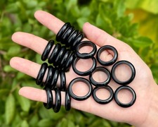 Black Obsidian Ring Obsidian Gemstone Crystal Jewelry - Choose Size