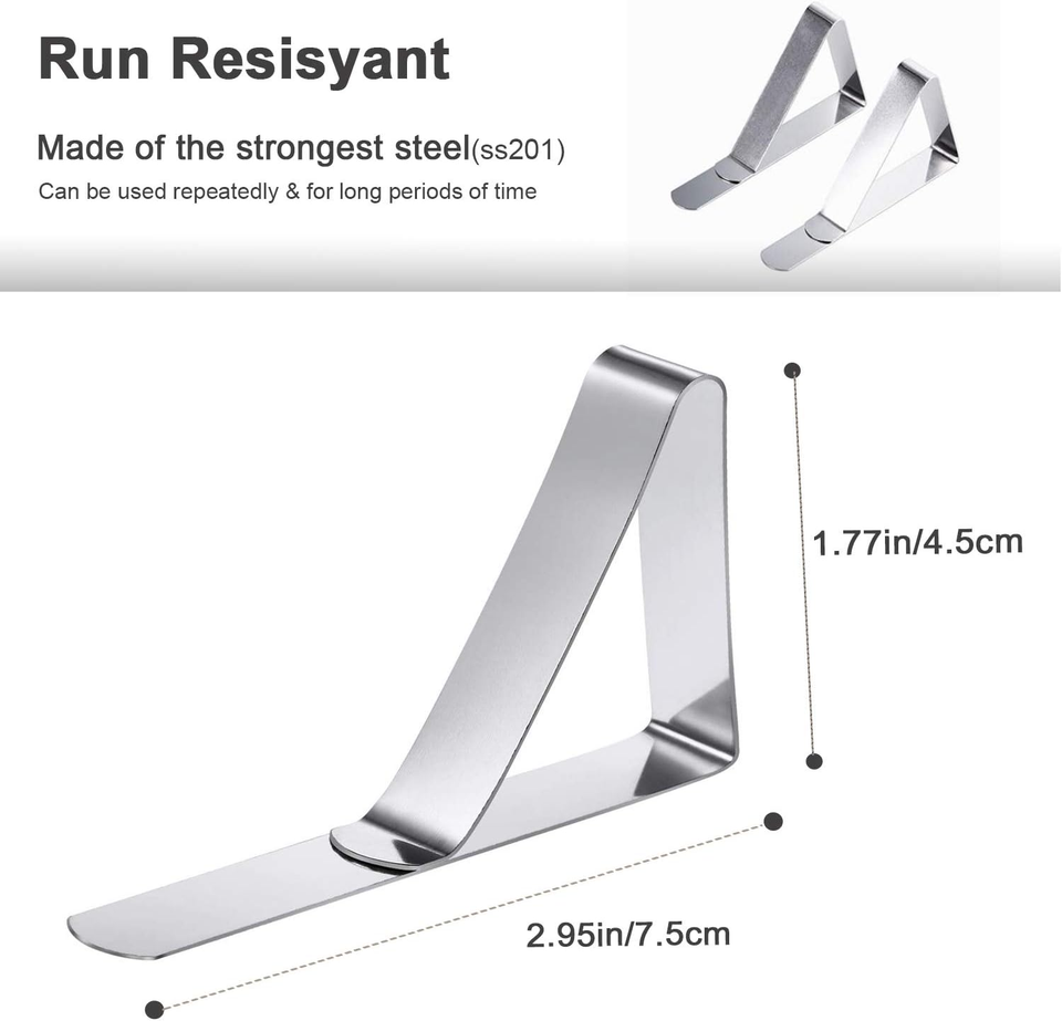 Tablecloth Clips 30 Packs Table Cloth Holder Clips,Stainless Steel