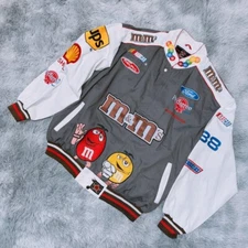 JH Design NASCAR M&M's Racing Jacket Gray/ White Size XXL