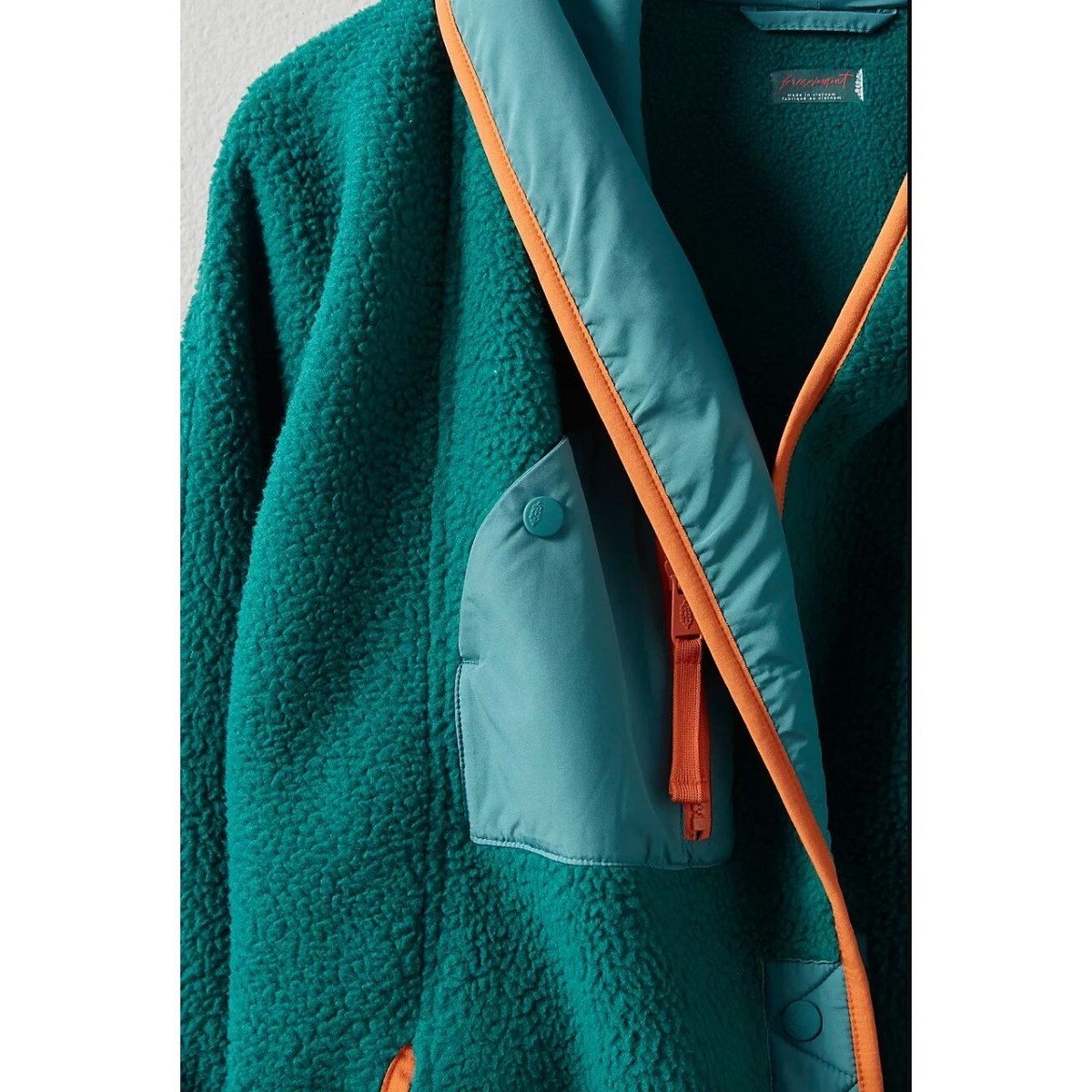 Free People Hit The Slopes Fleece Shawl Jacket in Spruced Up Combo