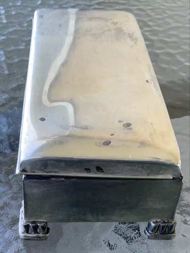 1940er GROSSE versilberte ZIGARREN-/ZIGARETTENBOX mit Holzfutter (POOLE SILBER CO) - Bild 8 von 15