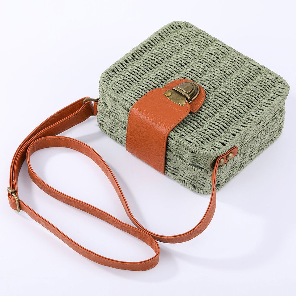  Casual Women Crossbody Bags Woven Messenger Bag Simple Handmade Small