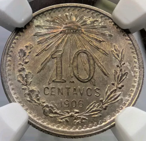 Mexico 1906 10 Centavos NGC MS66 Nice Toning!