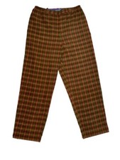 Vintage Breckinridge Plaid Pants Polyester Elastic Waist 14