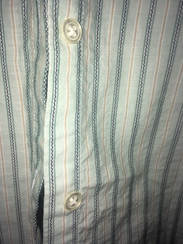 Gap Ladies New pale blue striped double cuff shirt medium - Picture 7 of 9