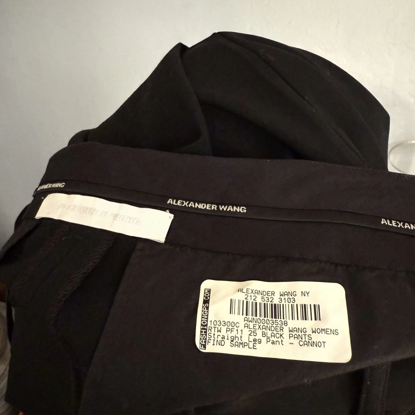 Alexander Wang pantalone abito pantalone dritto slim piatto davanti taglia 6