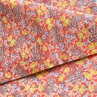 2.2 Yd 1970s Floral Apparel Fabric Coral Orange Cotton Blend