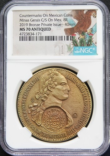 Mexiko 2019 Bronzemedaille #1 von Meister Lorenzo Rafael, NGC MS70 Ant.
