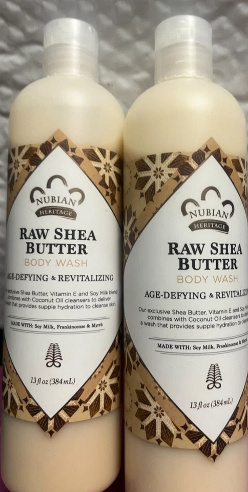 NUBIAN HERITAGE RAW SHEA BUTTER 身体洗涤 AGE-DEFYING & REVITALIZI(2 瓶)13 花 — 第 2/3 张图片