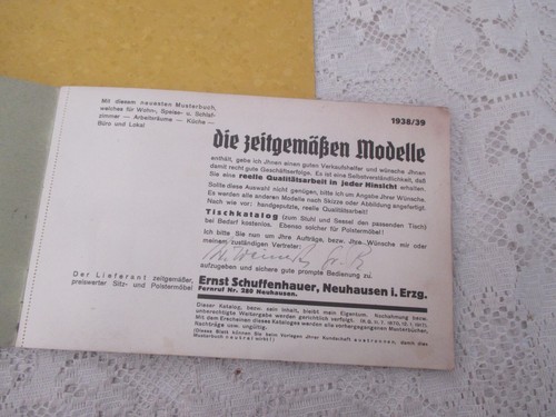 1938 MÖBEL KATALOG Ernst Schuffenhauer , Neuhausen Erz.   :  STÜHLE : - Afbeelding 2 van 8