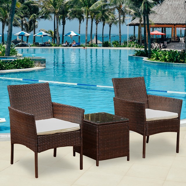 3pcs Rattan Sofa Table Garden Furniture Conservatory Patio ... on {keyword}