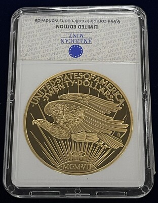 ◎激レア物お墨付き◎24K gold CDアルヘンタ アタウルフォ エスパーニャ American Mint 1907 Indian Head Double Eagle $20 REPLICA Proof