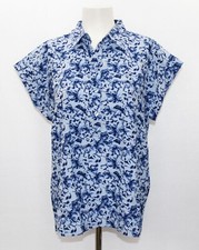 BLAIR Shirred Shoulder Dolman Top, Size M, Blue Floral, NEW!!  (msrp $46.99)