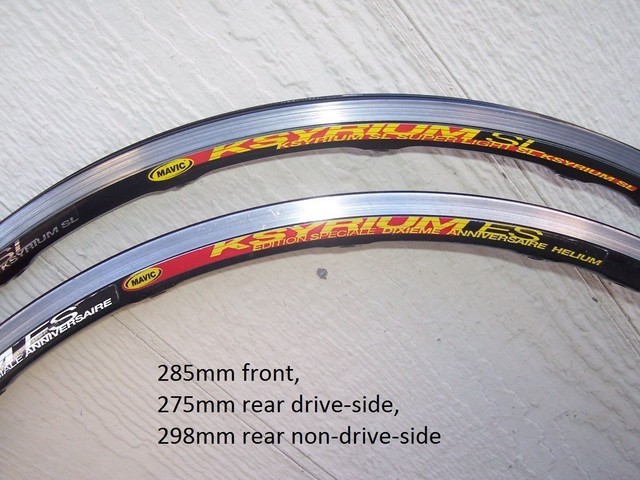 Mavic Ksyrium SL Front Wheel Spokes 285mm Black
