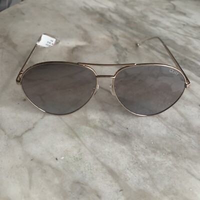 Quay Just Sayin Mirrored Aviator Sunglasses Gold Silver  display picture 1