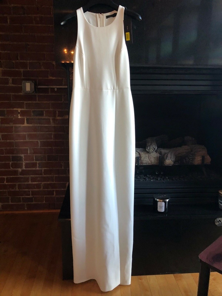 BCBG Sleeveless Racerback Gown, White 0 BCBG Sleeveless Racerback Gown, White 0