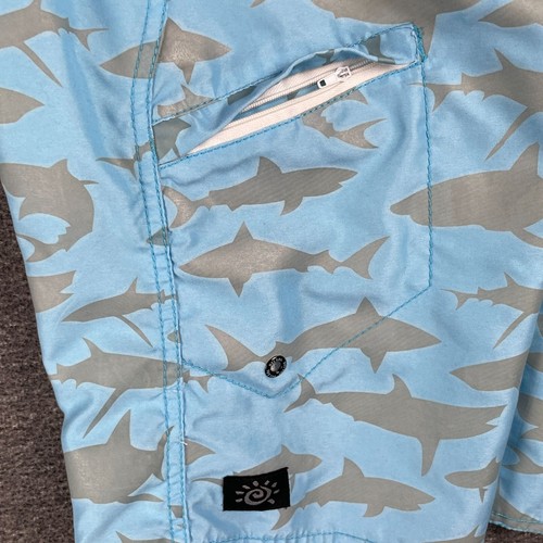 Del Sol Swim Trunks Boys 8 Blue Gray Color Changing Beach Cruise Vacation Pool - Picture 5 of 9