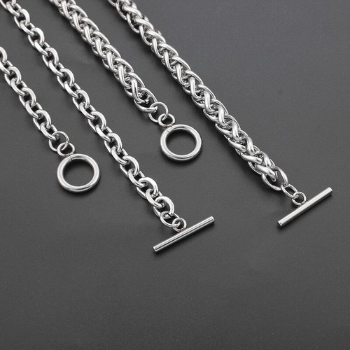 Stainless Steel 5mm 6mm Wheat/Rolo Chain with Toggle Clasps Connectors Findings - Bild 4 von 9