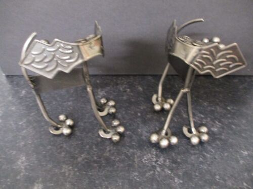 Pair Of Richard Kolb Metal Junkyard Dog Sculpture / Figurine / Ornament - Picture 2 of 5