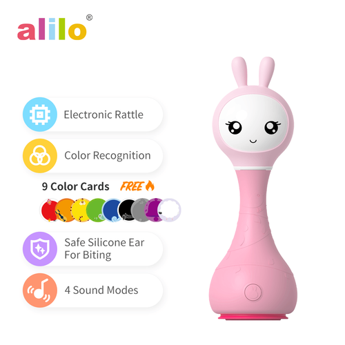 Alilo Smart Bunny Shake & Tell Baby Rattle Educational Interactive Toy, Eng/Rus - Picture 23 of 36