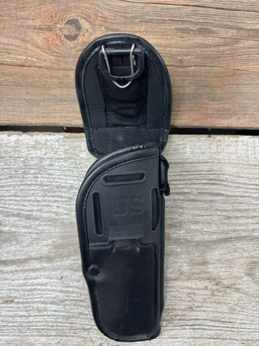 RARE! BIANCHI G100 GENERAL OFFICERS MODEL HOLSTER G100- M9 BERETTA BLACK LEATHER - Picture 2 of 11
