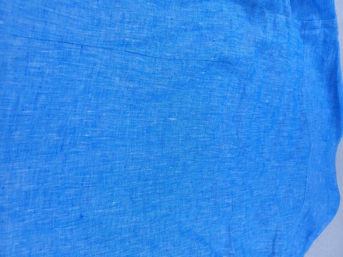 Made In Italy 100% Linen Shirt Long Sleeve Blue Full Button Robert Grahm Style. - Afbeelding 11 van 14
