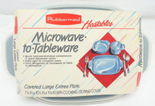 Vtg 1987 Rubbermaid Heatables Large Entree 5501-87 Slate Blue 7.25x10.5" USA NOS