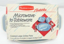 Vtg 1987 Rubbermaid Heatables Large Entree 5501-87 Slate Blue 7.25x10.5" USA NOS
