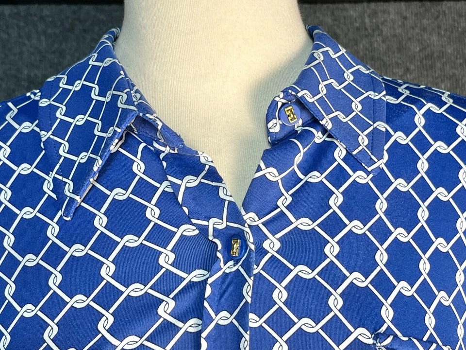 Blusa Top Mujer Charter Club Vintage Náutica Abotonada Manga 3/4 Elastizada M Foto 4 de 4