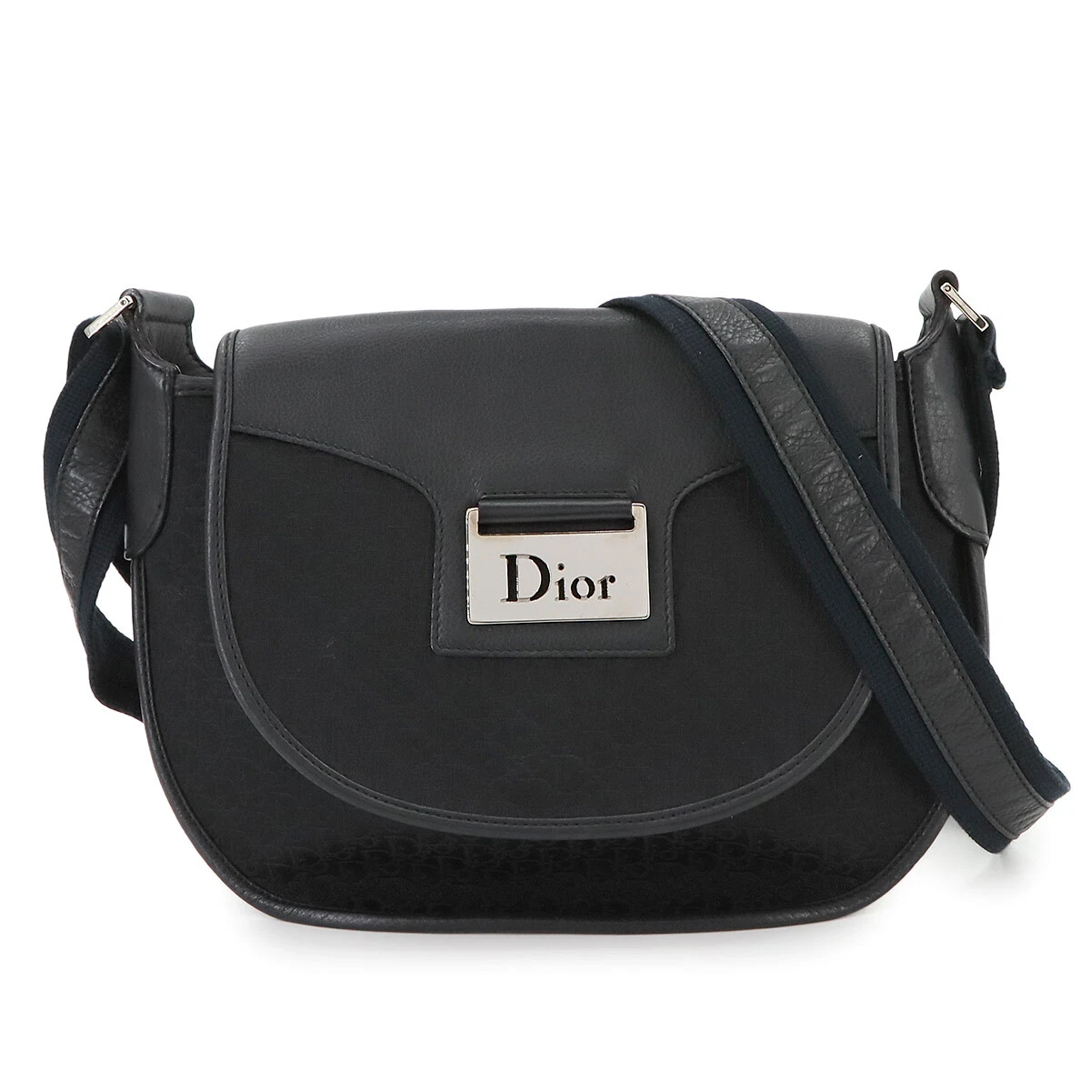 Sac bandoulière Christian Dior Street Chic toile cuir noir marine 90268586