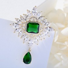 women fashion brooch crystal gemstone pin accessories