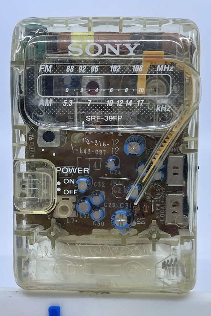 Vintage 1992 Sony SRF-39FP Clear Prison AM/FM Radio Loose As Vintage 1992 Sony SRF-39FP Clear Prison AM/FM Radio Loose As